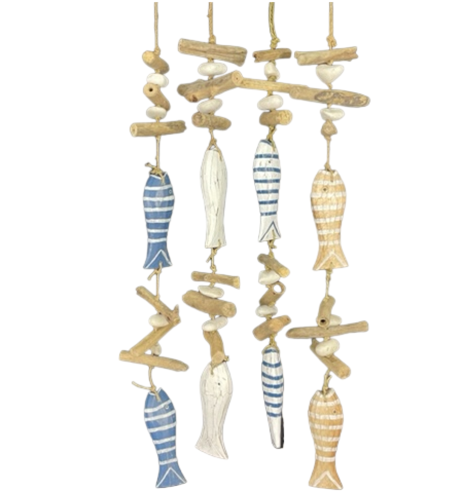 DECO PEZ RAYADO DOBLE 70x13x04cm 4colores (pack 8 und)