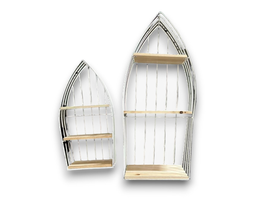 SET 2 ESTANTERIAS BLANCA METAL 57x35cm/39x19cm