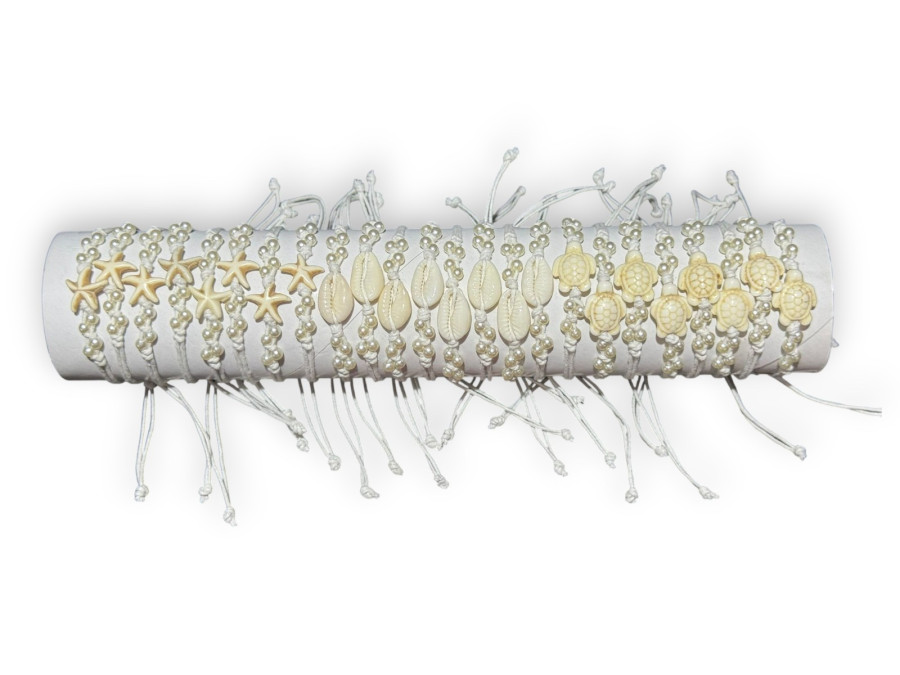 Y.P.MA-26140 BEADS BLCO+TORTUGA+SHELL/ESTRELLA tubo 24