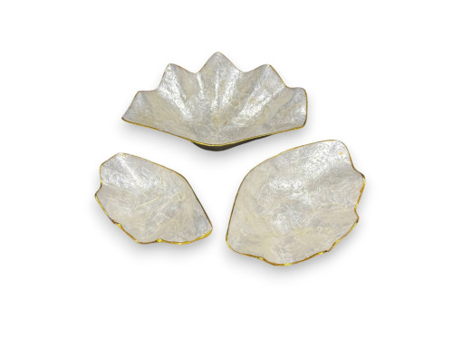 SET 3 PLATOS TRIDAGNA BORDE DORADO 10/15/20cm