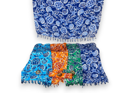 PAREO TORTUGA & ESTRELLA & CONCHAS 4 COLORES Pack 8