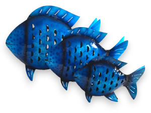PEZ METAL SOBREMESA AZUL OSCURO 50cm