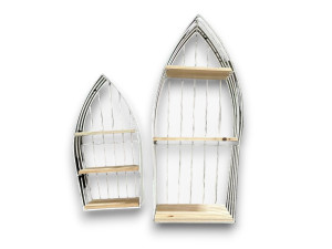 SET 2 ESTANTERIAS BLANCA METAL 57x35cm/39x19cm